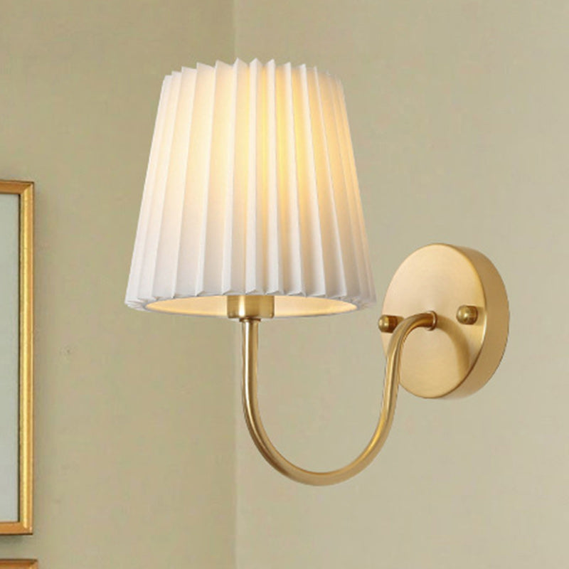 Lámpara de Aplique de Pared de 1 Luz con Tambor de Tela de Hierro Retro Contemporáneo para Sala de Estar 