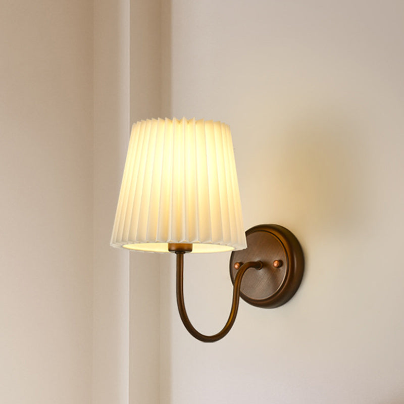 Lámpara de Aplique de Pared de 1 Luz con Tambor de Tela de Hierro Retro Contemporáneo para Sala de Estar 