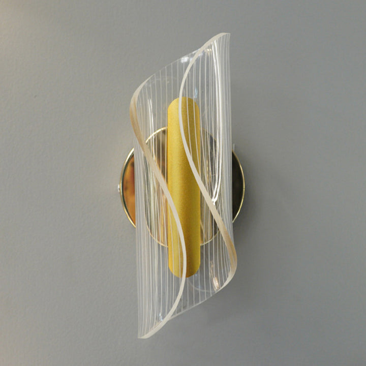 Zeitgenössische nordische Säule Eisen Acryl LED Wandleuchte für Wohnzimmer 