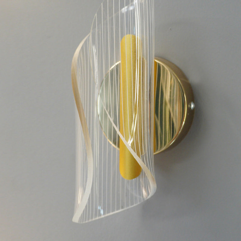 Zeitgenössische nordische Säule Eisen Acryl LED Wandleuchte für Wohnzimmer 