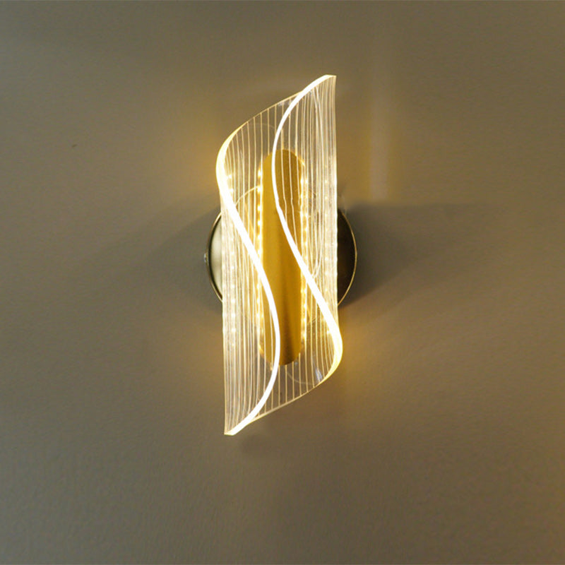 Zeitgenössische nordische Säule Eisen Acryl LED Wandleuchte für Wohnzimmer 