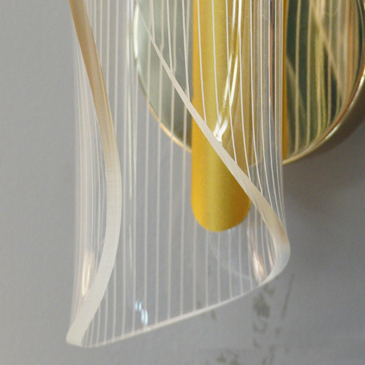 Zeitgenössische nordische Säule Eisen Acryl LED Wandleuchte für Wohnzimmer 
