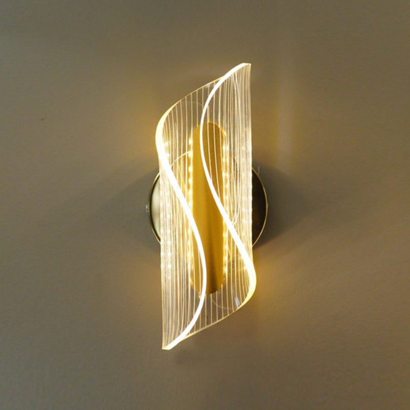Zeitgenössische nordische Säule Eisen Acryl LED Wandleuchte für Wohnzimmer 