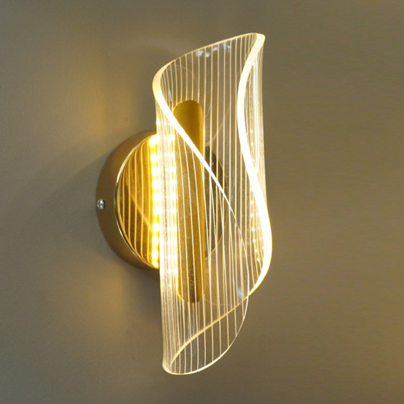 Zeitgenössische nordische Säule Eisen Acryl LED Wandleuchte für Wohnzimmer 