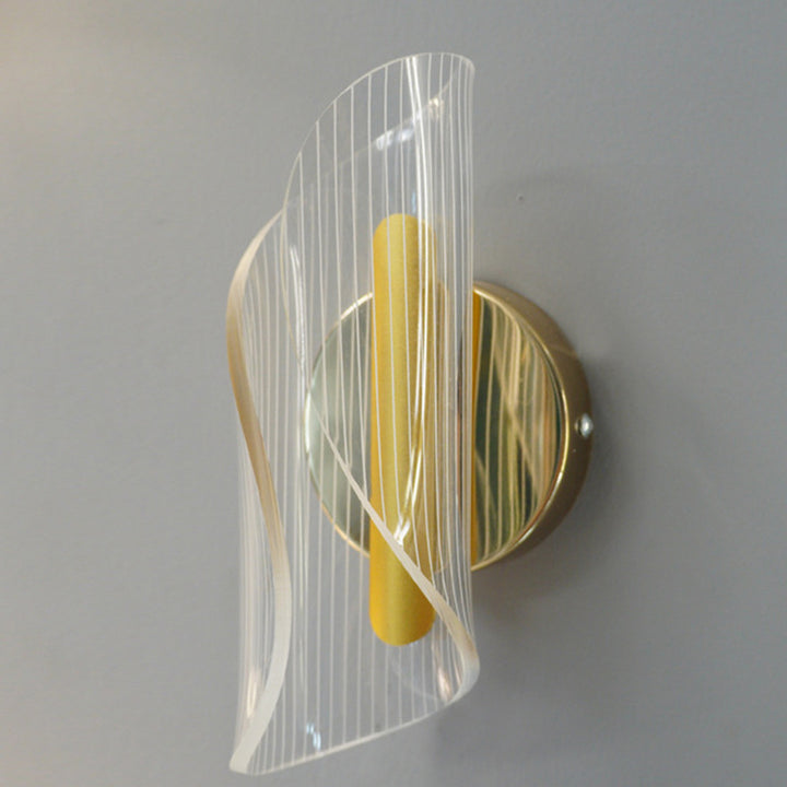 Zeitgenössische nordische Säule Eisen Acryl LED Wandleuchte für Wohnzimmer 
