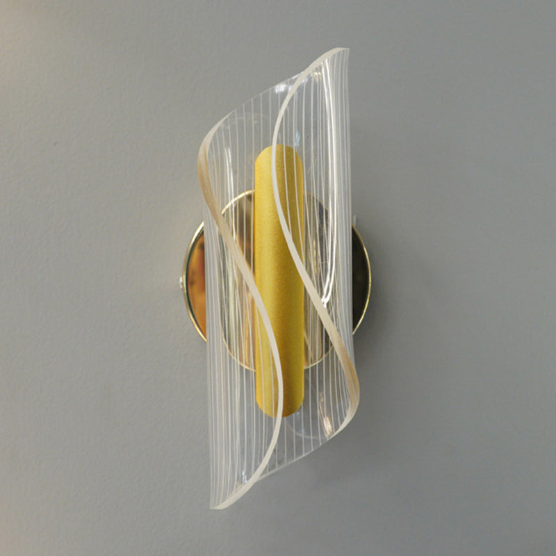 Zeitgenössische nordische Säule Eisen Acryl LED Wandleuchte für Wohnzimmer 