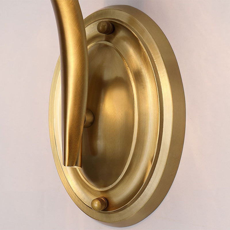 Colonne de luxe contemporaine en cuivre et verre 1/2-lumière applique murale pour salon 