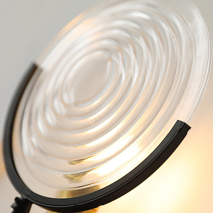 Traditional French Round Iron Glass 1-Light Wall Sconce Lamp For Living Room