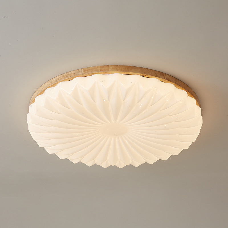 Traditionelle japanische runde Eisen-Holz-Kunststoff-LED-Deckenleuchte für das Wohnzimmer 
