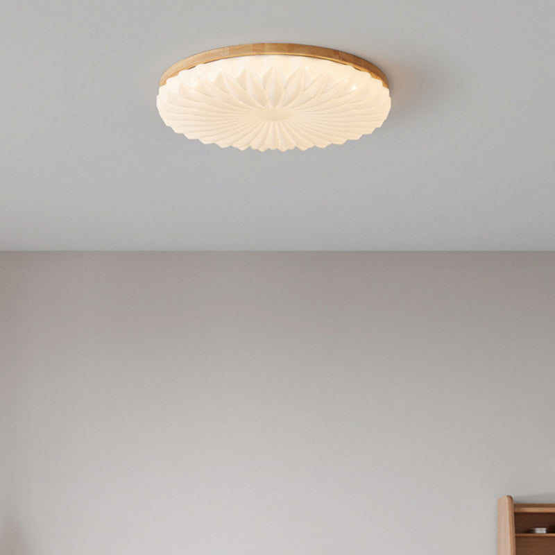 Traditionelle japanische runde Eisen-Holz-Kunststoff-LED-Deckenleuchte für das Wohnzimmer 