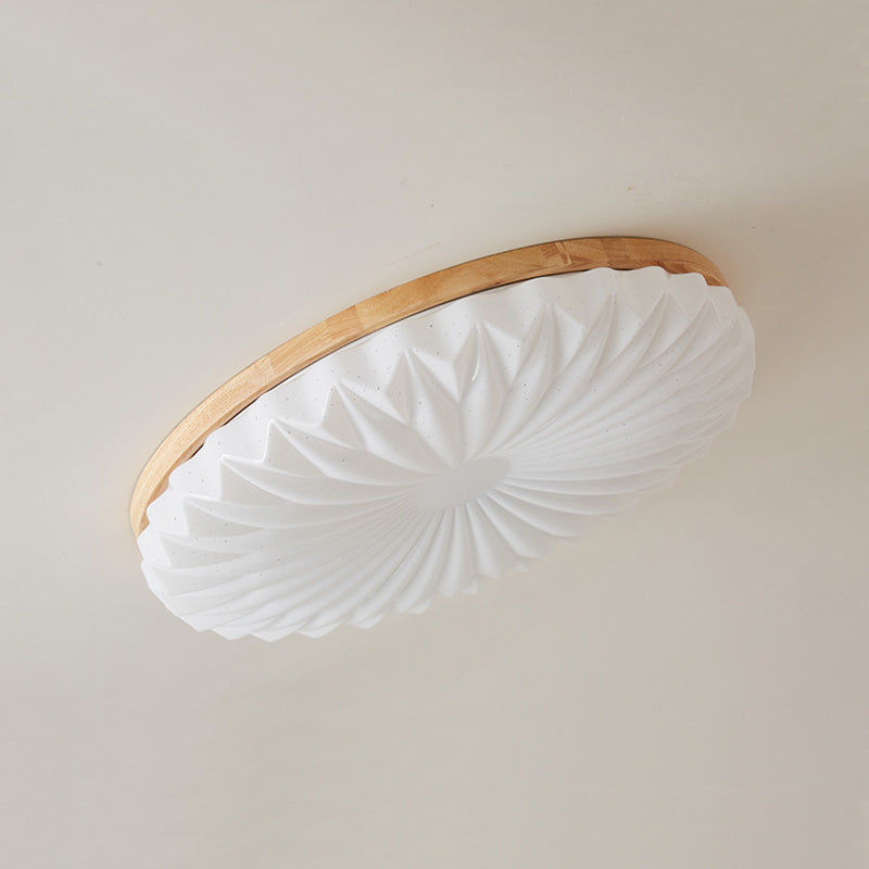 Traditionelle japanische runde Eisen-Holz-Kunststoff-LED-Deckenleuchte für das Wohnzimmer 