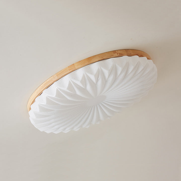Traditionelle japanische runde Eisen-Holz-Kunststoff-LED-Deckenleuchte für das Wohnzimmer 