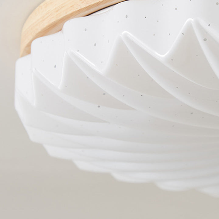 Traditionelle japanische runde Eisen-Holz-Kunststoff-LED-Deckenleuchte für das Wohnzimmer 
