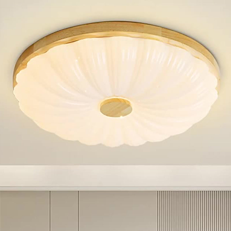 Traditionelle japanische runde Eisen-Holz-Kunststoff-LED-Deckenleuchte für das Wohnzimmer 