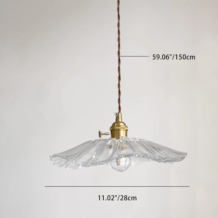 Suspension lumineuse 1 lumière en verre rond en cuivre japonais traditionnel pour le salon 