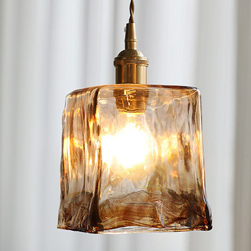 Zeitgenössische nordische Kuppel Kupfer Glas 1-Licht Pendelleuchte für Wohnzimmer 