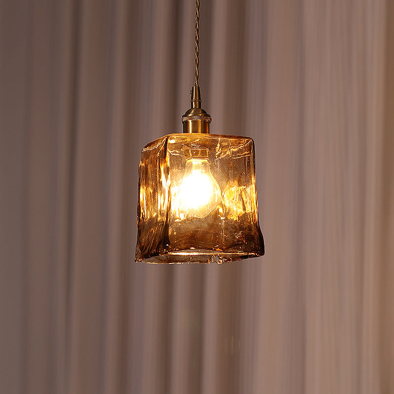 Zeitgenössische nordische Kuppel Kupfer Glas 1-Licht Pendelleuchte für Wohnzimmer 
