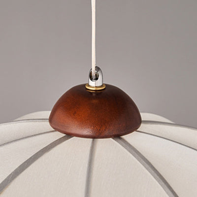 Lámpara colgante contemporánea retro de cúpula de cobre con tela y 3 luces para sala de estar 