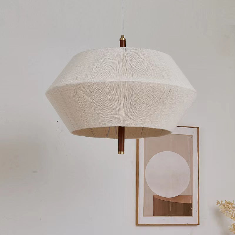 Suspension Luminaire Ovale en Cuivre et Bois Japonais Traditionnel 1/2/3 Lumières Pour Salon 