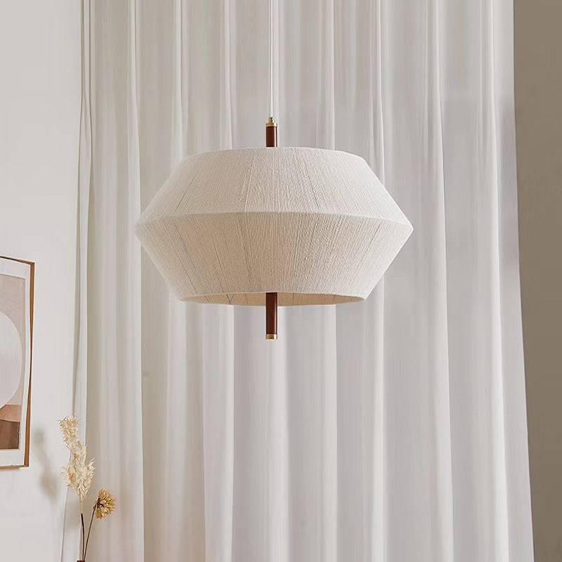 Suspension Luminaire Ovale en Cuivre et Bois Japonais Traditionnel 1/2/3 Lumières Pour Salon 