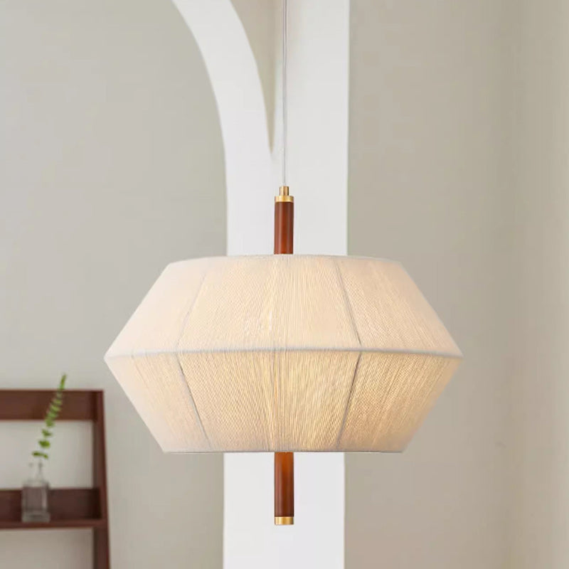 Suspension Luminaire Ovale en Cuivre et Bois Japonais Traditionnel 1/2/3 Lumières Pour Salon 