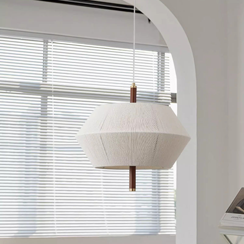 Suspension Luminaire Ovale en Cuivre et Bois Japonais Traditionnel 1/2/3 Lumières Pour Salon 