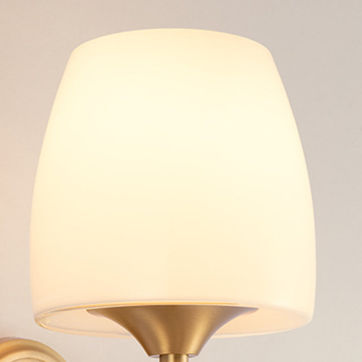 Applique Murale Lampe à Une ou Deux Lumières en Verre Cuivre Traditionnel Vintage pour Salon 