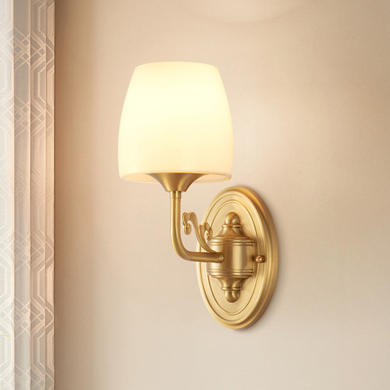 Applique Murale Lampe à Une ou Deux Lumières en Verre Cuivre Traditionnel Vintage pour Salon 