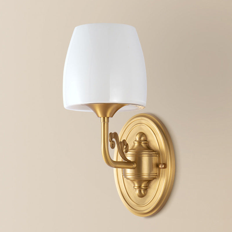 Applique Murale Lampe à Une ou Deux Lumières en Verre Cuivre Traditionnel Vintage pour Salon 