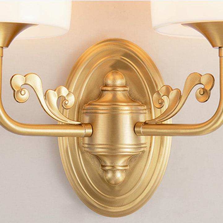 Applique Murale Lampe à Une ou Deux Lumières en Verre Cuivre Traditionnel Vintage pour Salon 