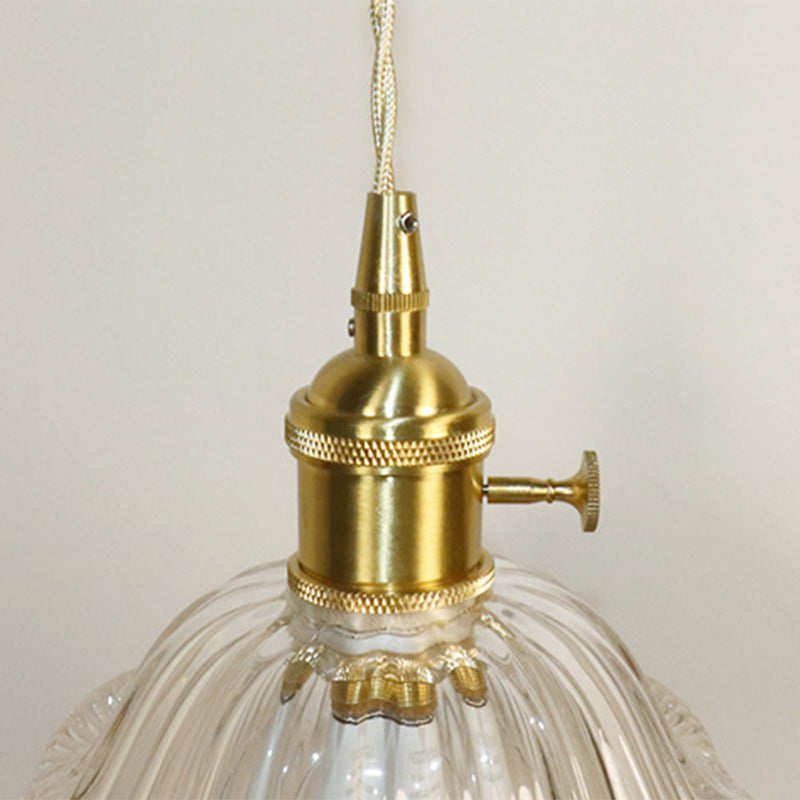 Traditionelle französische Blumen-Kupferglas 1-Licht Wandleuchte für Wohnzimmer 