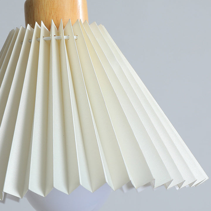 Suspension en bois conique japonais traditionnel à 1 lumière pour salon 