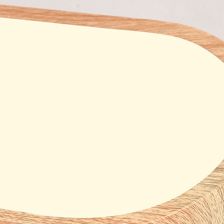Luz de techo LED de montaje empotrado rectangular de acrílico y madera nórdica contemporánea para sala de estar 