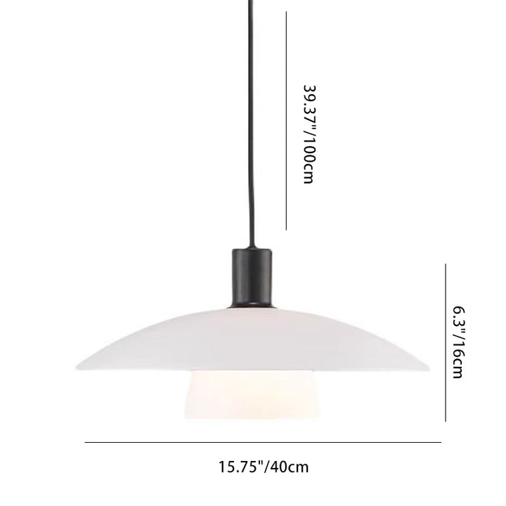 Suspension lumineuse contemporaine scandinave ronde en fer et verre à 1 lumière pour salon 