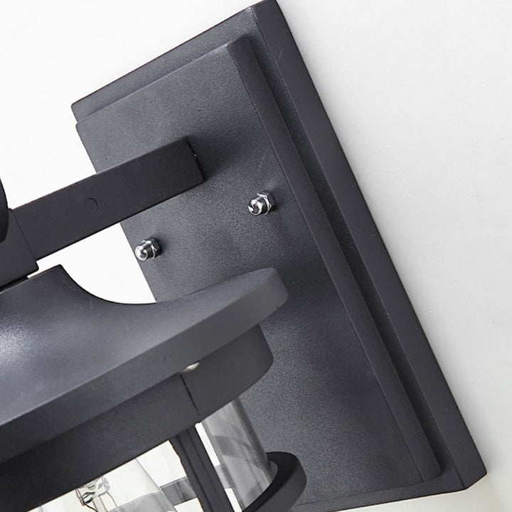 Zeitgenössische industrielle Säule Aluminium Glas 1-Licht Wandleuchte für den Garten 