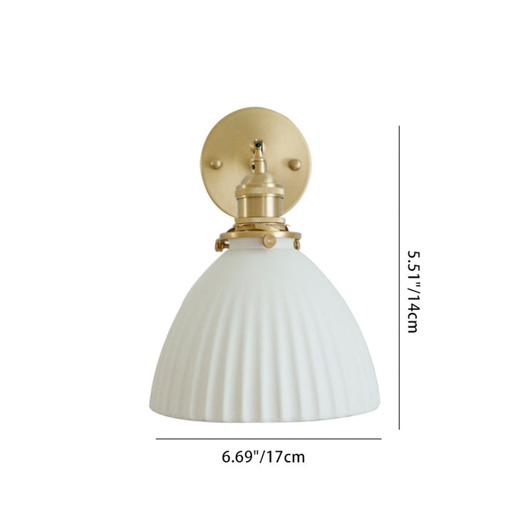 Lampe murale en céramique en cuivre en forme de dôme japonais traditionnel à 1 lumière pour salon 