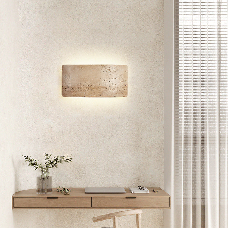 Applique murale LED en pierre rectangulaire japonaise traditionnelle pour salon 