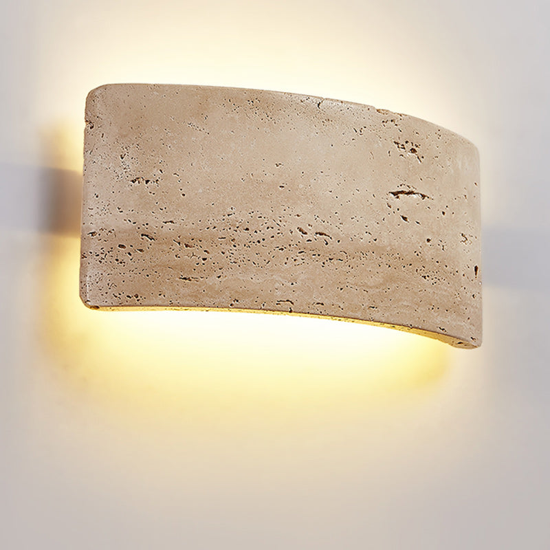Applique murale LED en pierre rectangulaire japonaise traditionnelle pour salon 