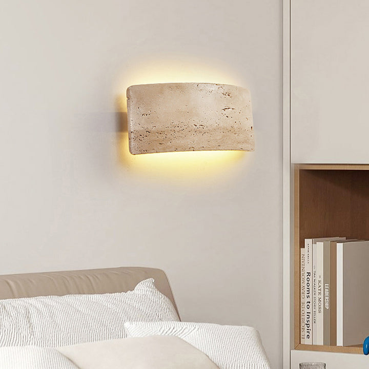Applique murale LED en pierre rectangulaire japonaise traditionnelle pour salon 
