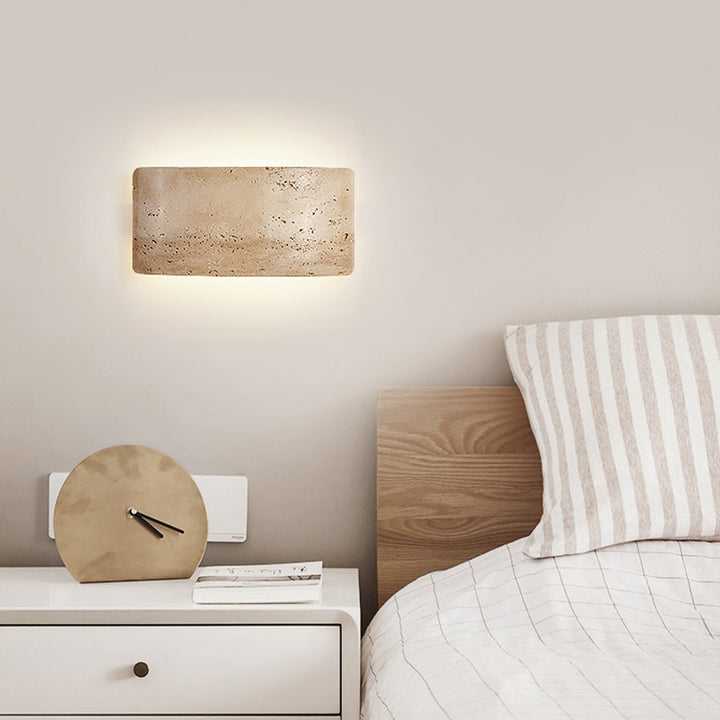 Applique murale LED en pierre rectangulaire japonaise traditionnelle pour salon 