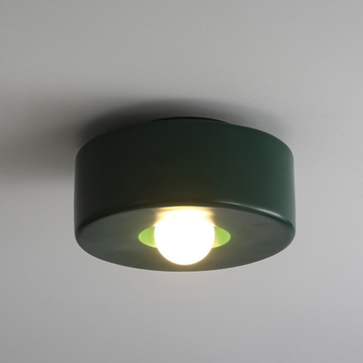 Plafonnier à montage encastré à 1 lumière en résine de cylindre nordique contemporain pour salon 