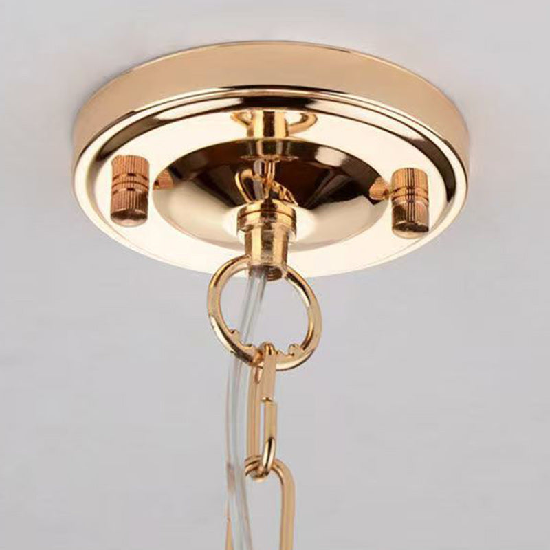 Lámpara colgante contemporánea de lujo en forma de lágrima de hierro y cristal de 1 luz para sala de estar 