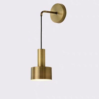 Moderne minimalistische zylindrische Eisen-Wandleuchte mit 1 Licht für das Wohnzimmer 