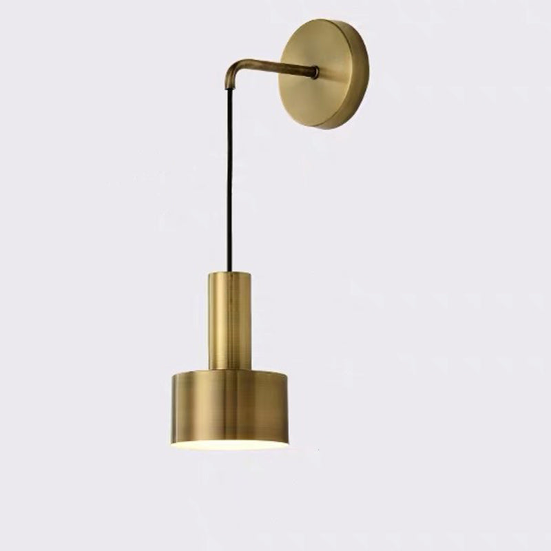 Moderne minimalistische zylindrische Eisen-Wandleuchte mit 1 Licht für das Wohnzimmer 