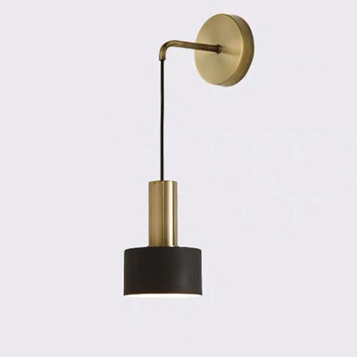 Moderne minimalistische zylindrische Eisen-Wandleuchte mit 1 Licht für das Wohnzimmer 