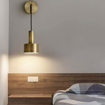 Moderne minimalistische zylindrische Eisen-Wandleuchte mit 1 Licht für das Wohnzimmer 