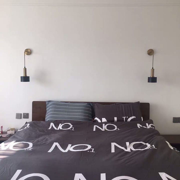 Moderne minimalistische zylindrische Eisen-Wandleuchte mit 1 Licht für das Wohnzimmer 