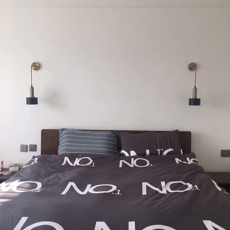 Moderne minimalistische zylindrische Eisen-Wandleuchte mit 1 Licht für das Wohnzimmer 