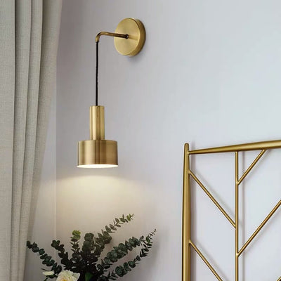 Moderne minimalistische zylindrische Eisen-Wandleuchte mit 1 Licht für das Wohnzimmer 