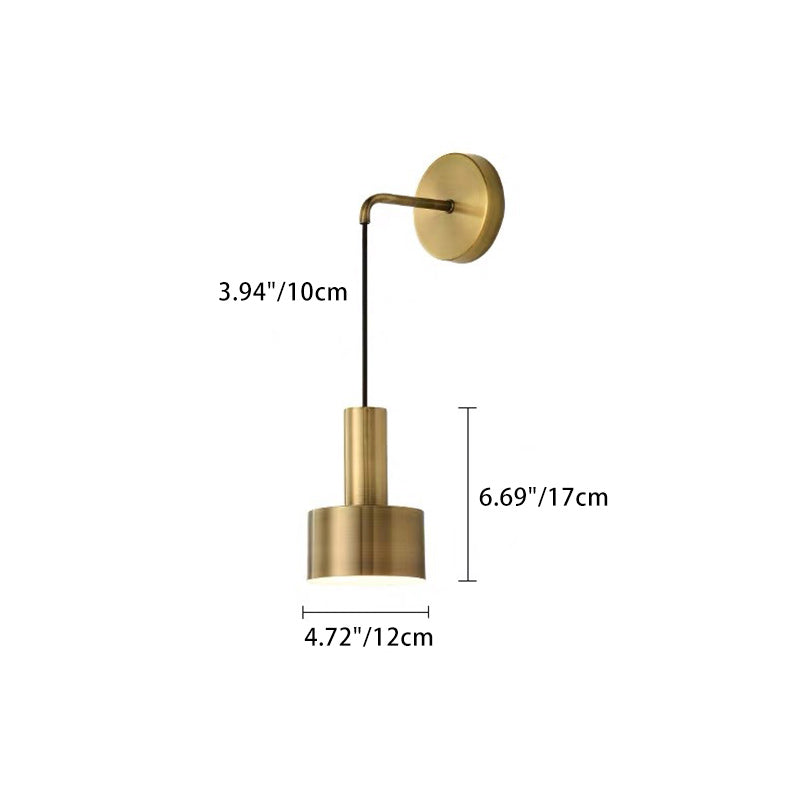 Moderne minimalistische zylindrische Eisen-Wandleuchte mit 1 Licht für das Wohnzimmer 